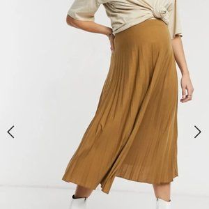 ASOS Maternity pleated high waist midi skirt